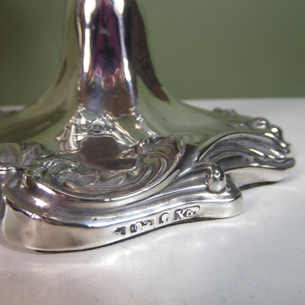 PAIR OF 19TH C SILVER CANDLESTICKS 1842 View II