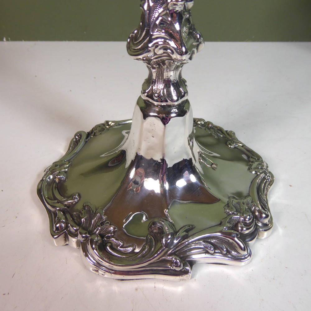 PAIR OF 19TH C SILVER CANDLESTICKS 1842 View III