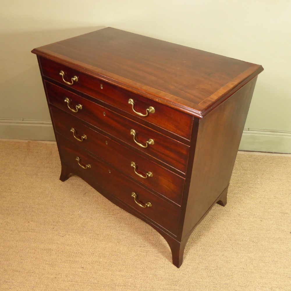 18TH C HEPPLEWHITE MAHOGANY CHEST OF DRAWERS View III