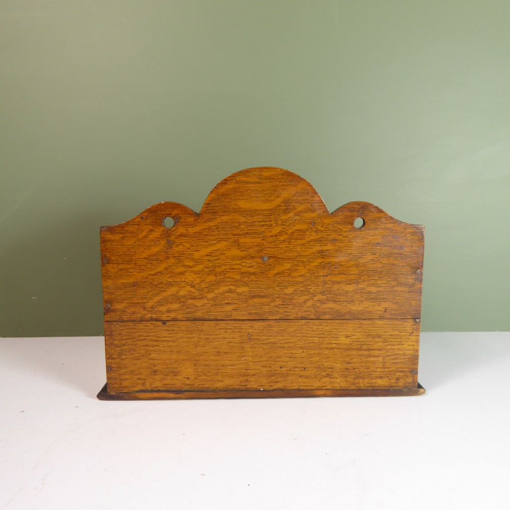 19TH C OAK LETTER BOX View III