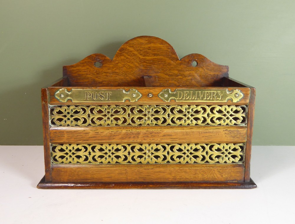 19TH C OAK LETTER BOX View IV