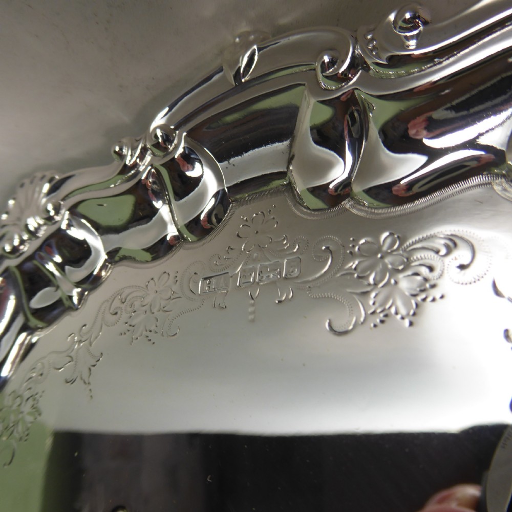 SOLID SILVER SALVER TRAY 1910 View III
