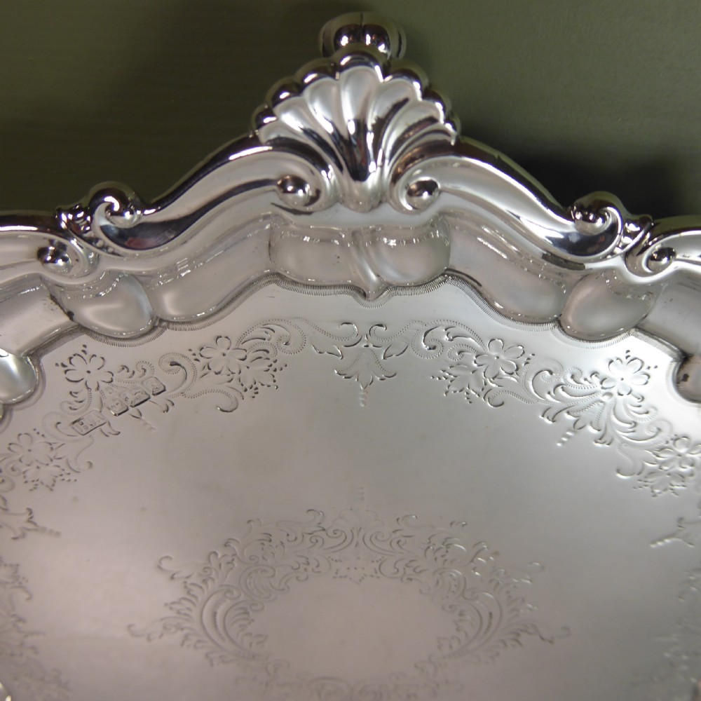 SOLID SILVER SALVER TRAY 1910 View IV