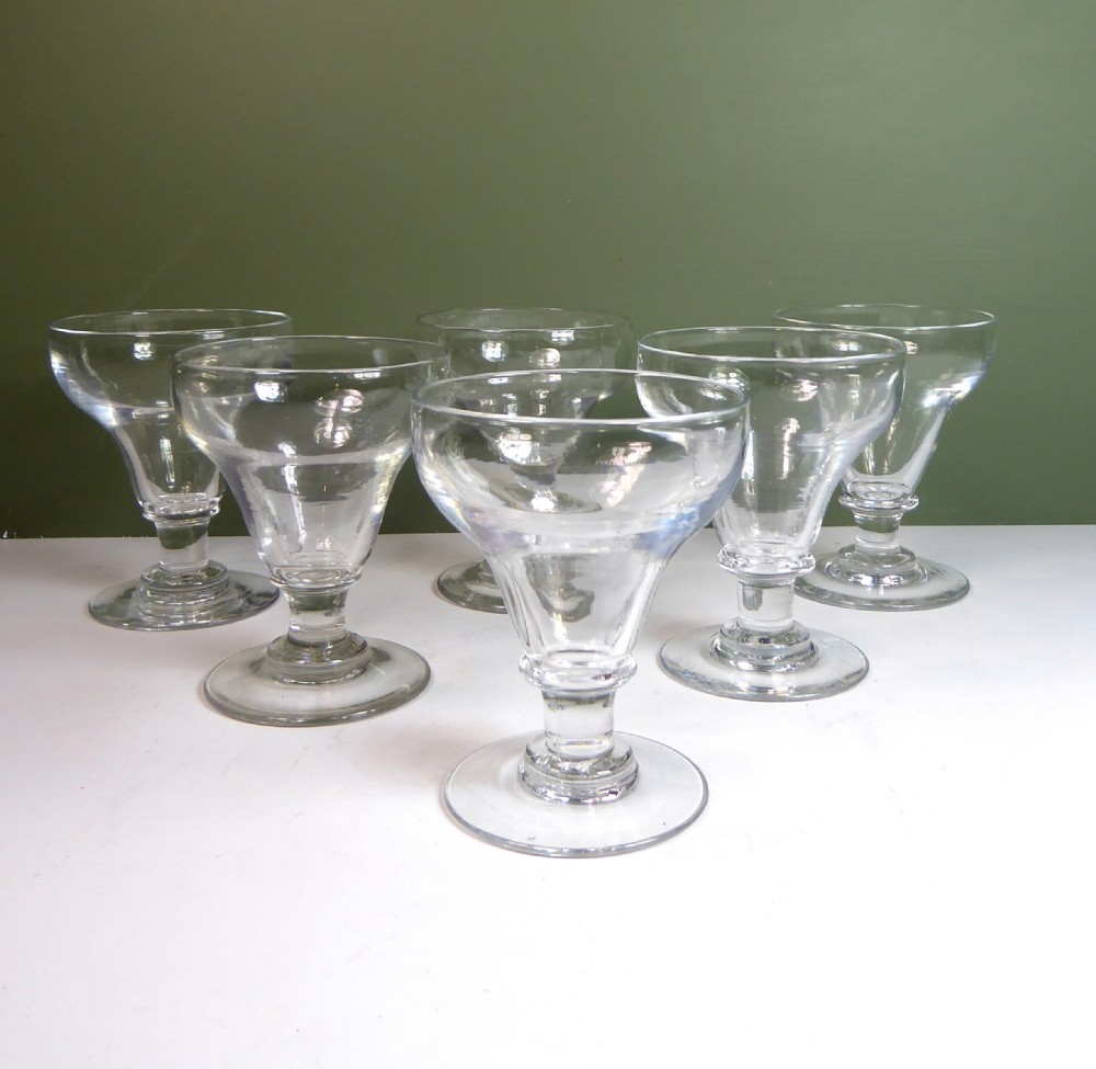 SET OF SIX 19TH C WINE GLASSES