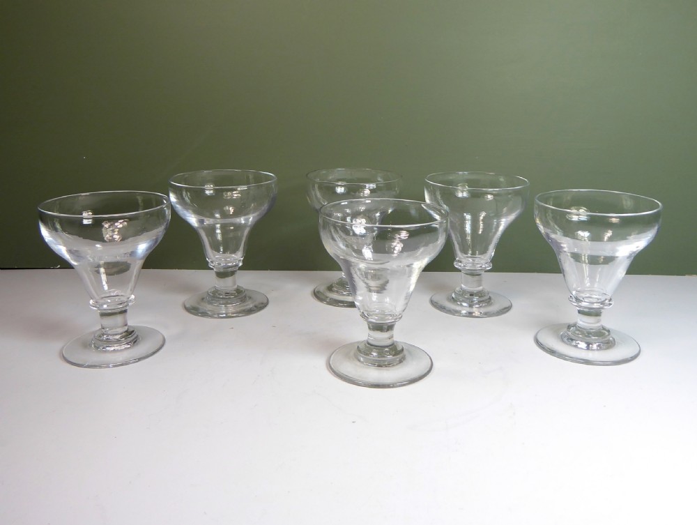 SET OF SIX 19TH C WINE GLASSES View II