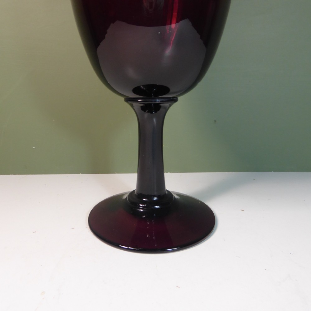 ENORMOUS 19TH C GLASS GOBLET View III