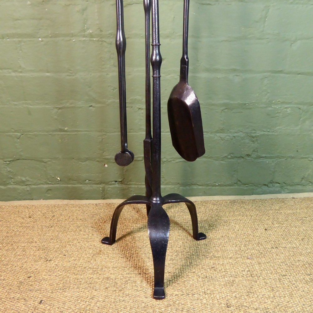 19TH C WROUGHT IRON FIRE TOOL SET View II