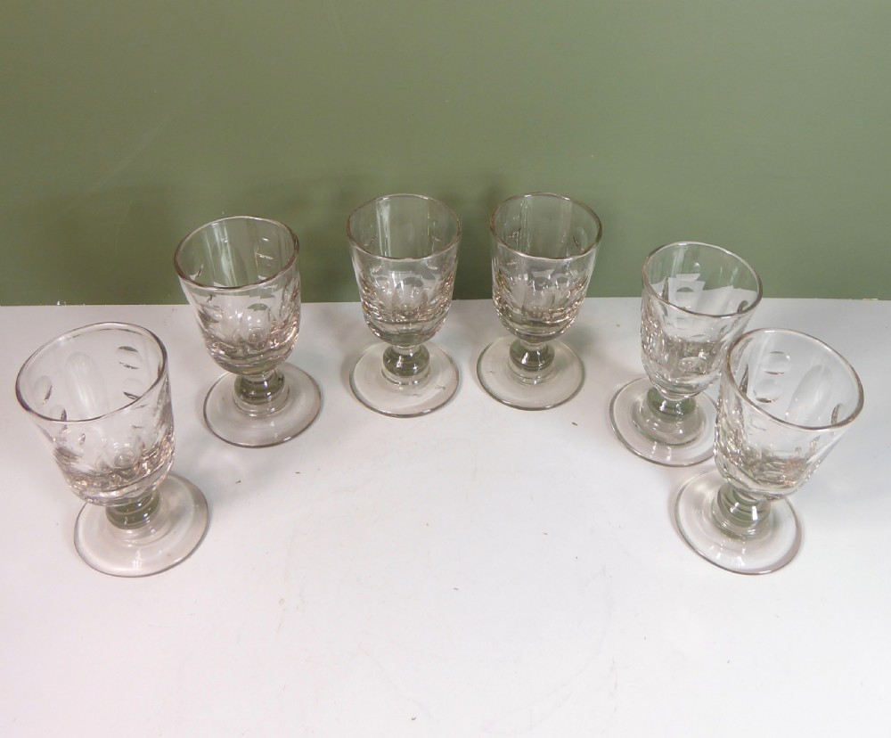 SET OF SIX 19TH C RUMMER GLASSES View V