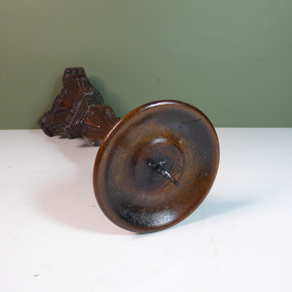 18TH C WALNUT PRICKET STICK View V