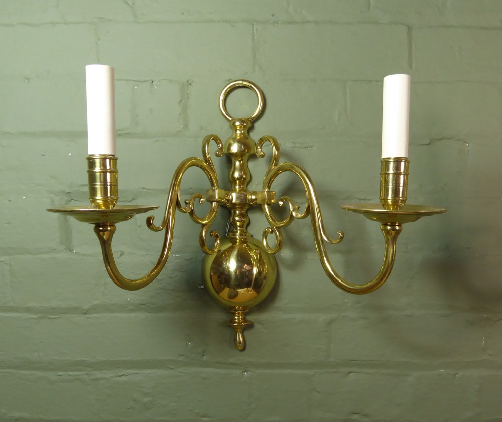 PAIR OF 19TH C BRASS WALL LIGHTS View II