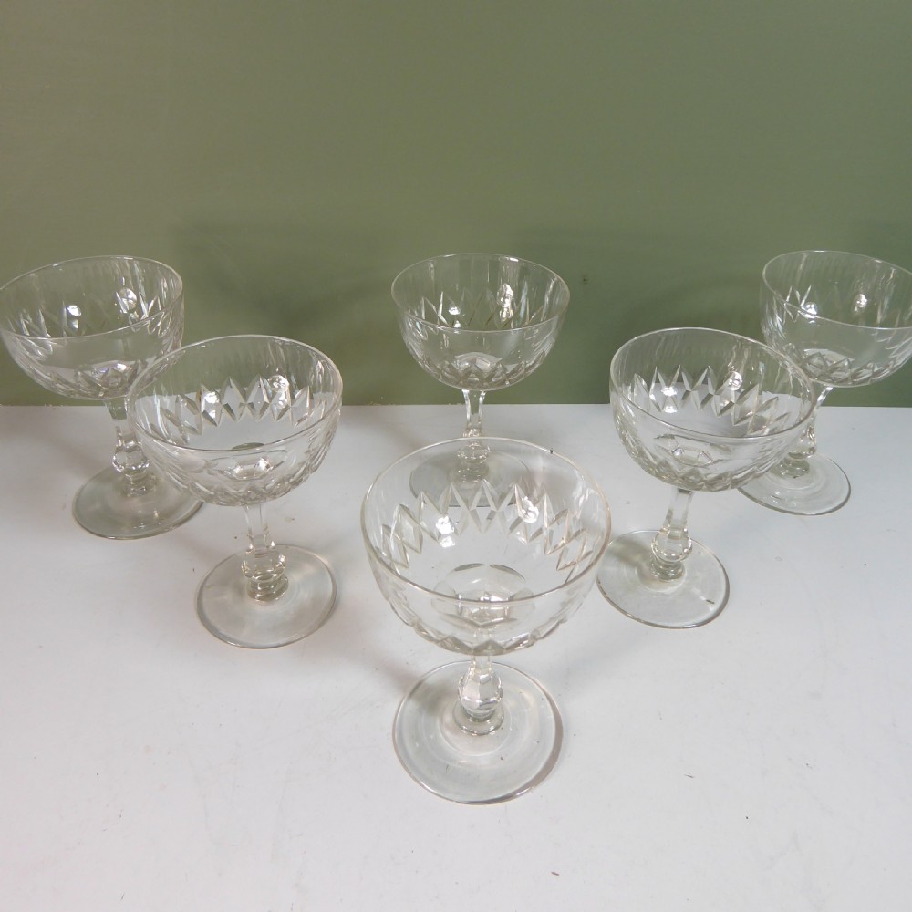 SET OF SIX 19TH C CHAMPAGNE GLASSES View III