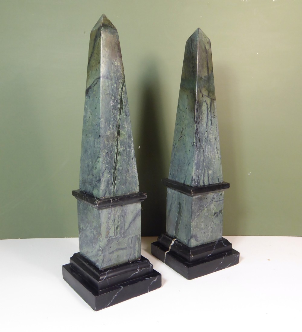 PAIR OF MARBLE OBELISK