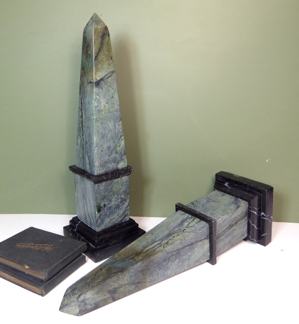 PAIR OF MARBLE OBELISK View II