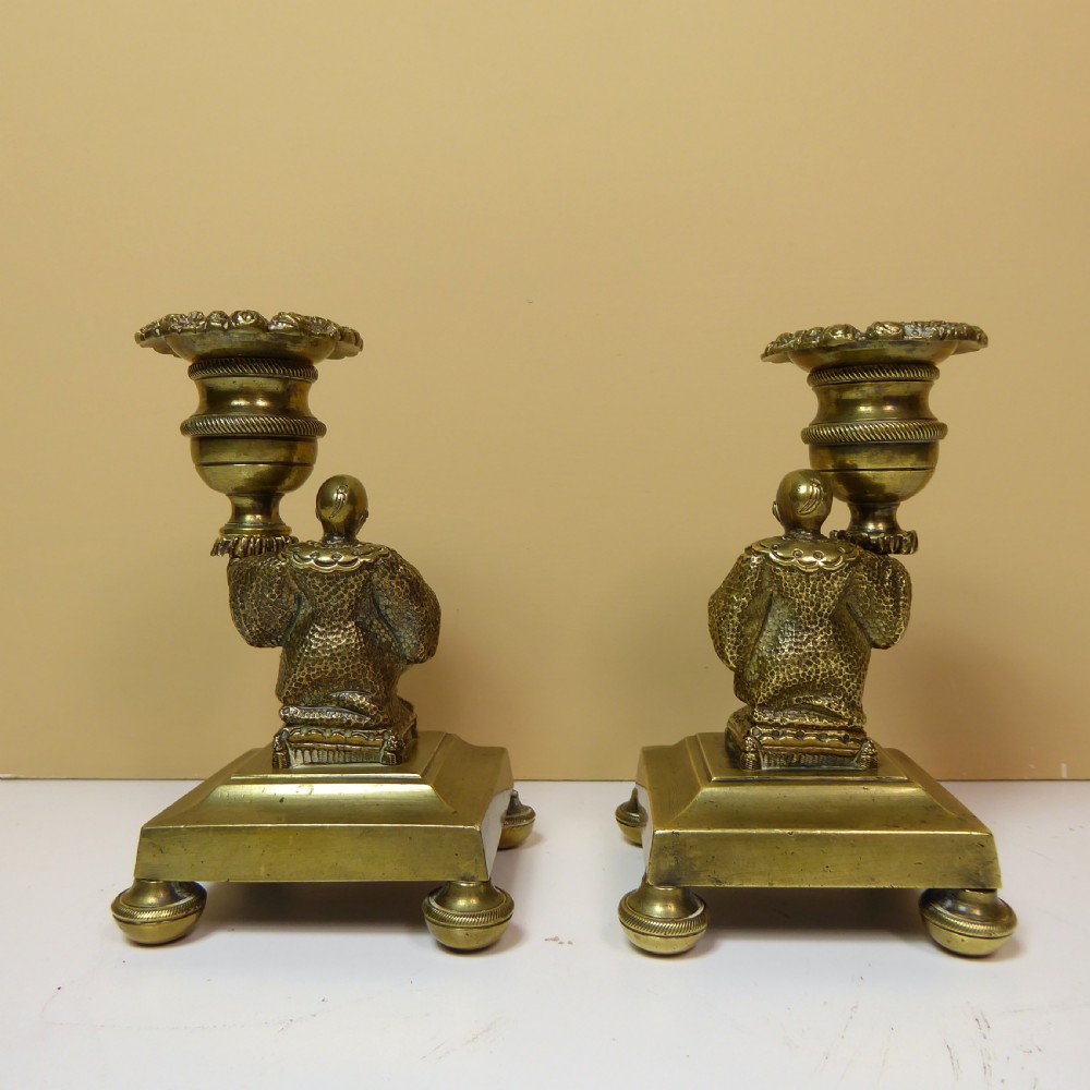 PAIR OF 19TH C BRASS CANDLESTICKS View IV