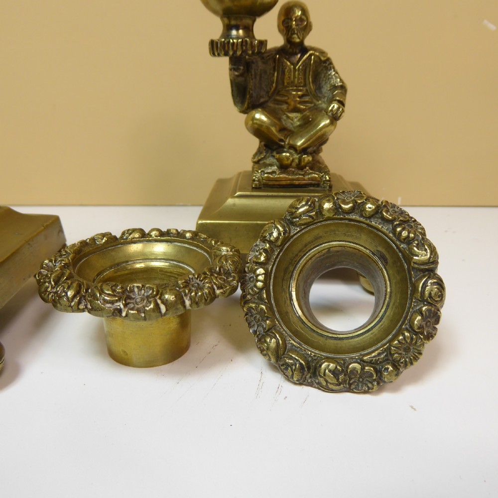 PAIR OF 19TH C BRASS CANDLESTICKS View VI