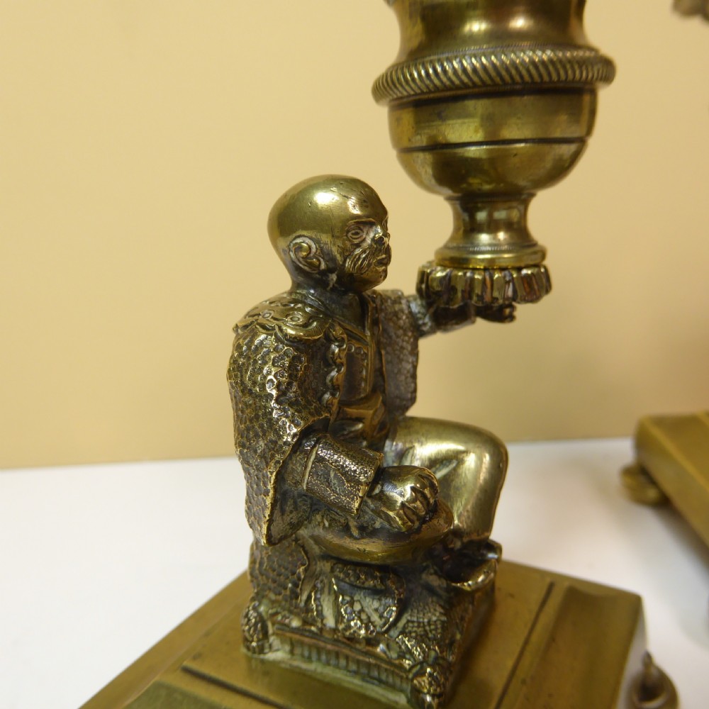 PAIR OF 19TH C BRASS CANDLESTICKS View VII