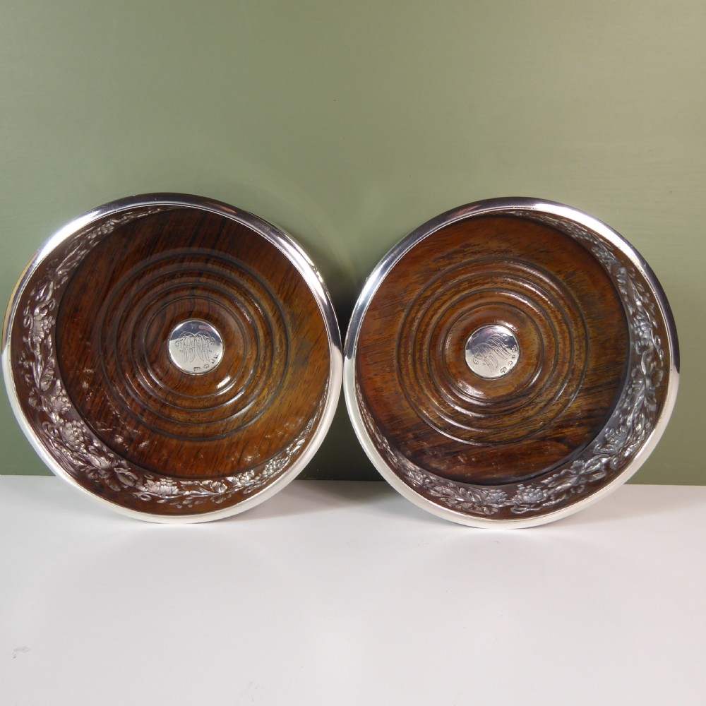 PAIR OF 19TH C SILVER COASTERS 1832 View III