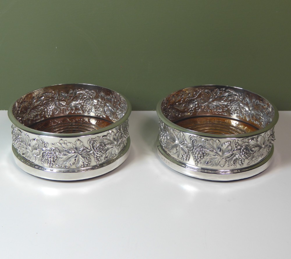 PAIR OF 19TH C SILVER COASTERS 1832 View VII