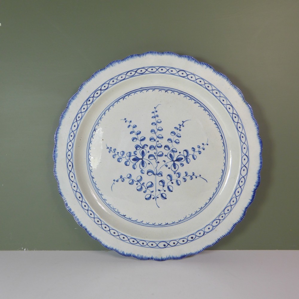 LARGE 19TH C PEARL GLAZED CHARGER