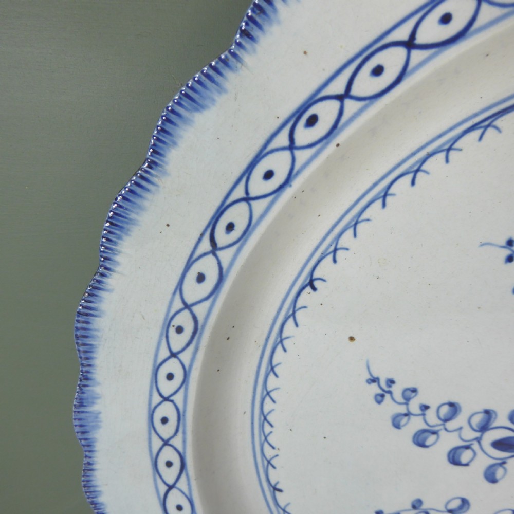 LARGE 19TH C PEARL GLAZED CHARGER View II