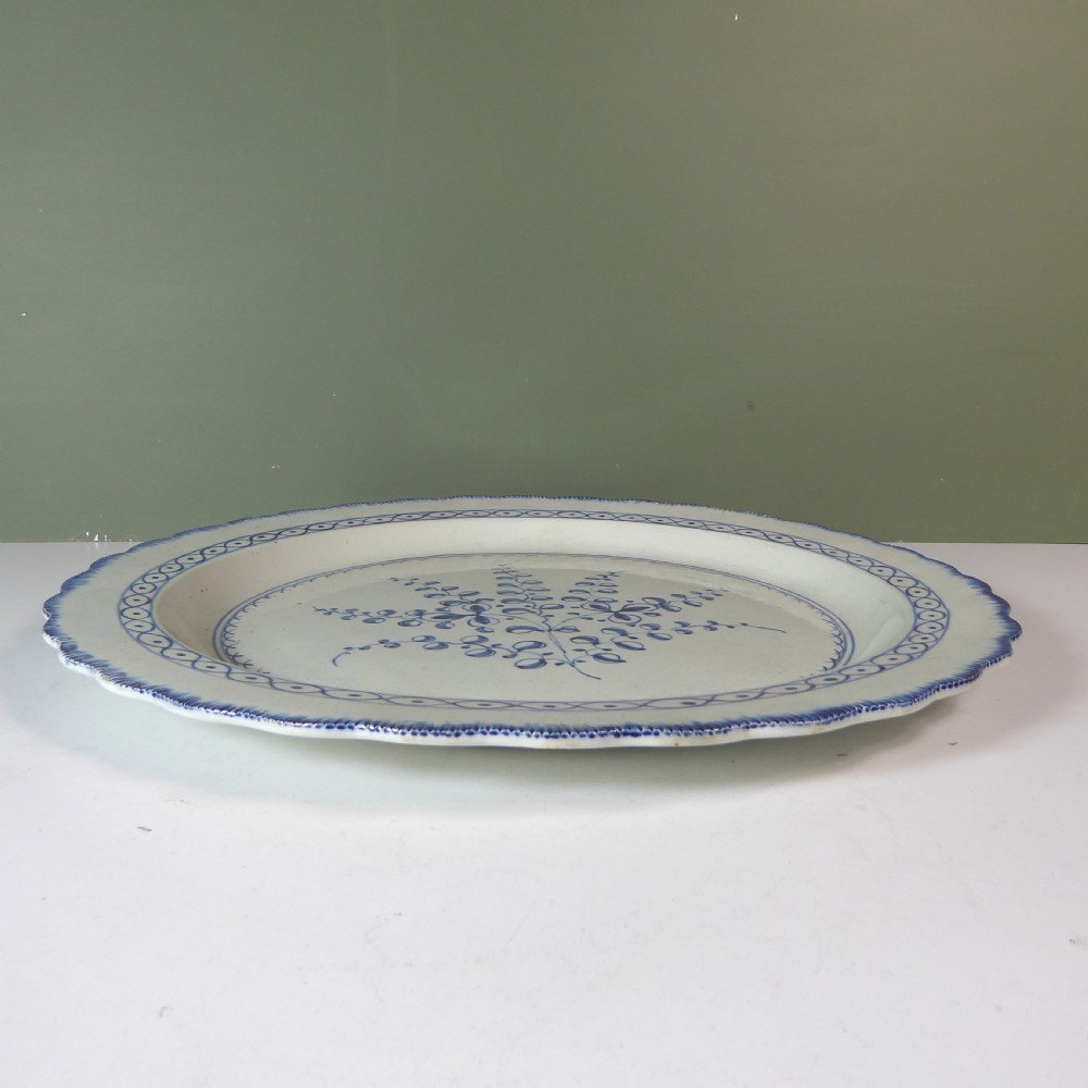 LARGE 19TH C PEARL GLAZED CHARGER View IV