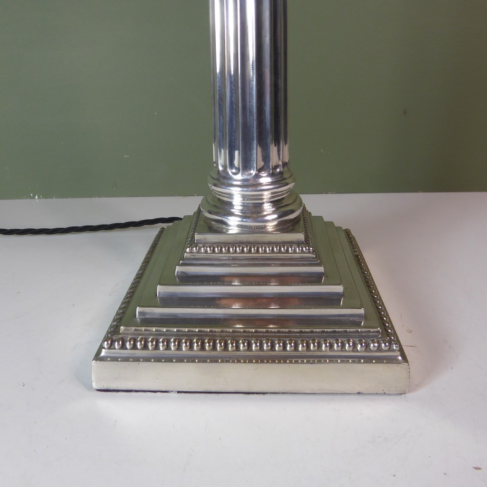 19TH C SILVER PLATED LAMP View II