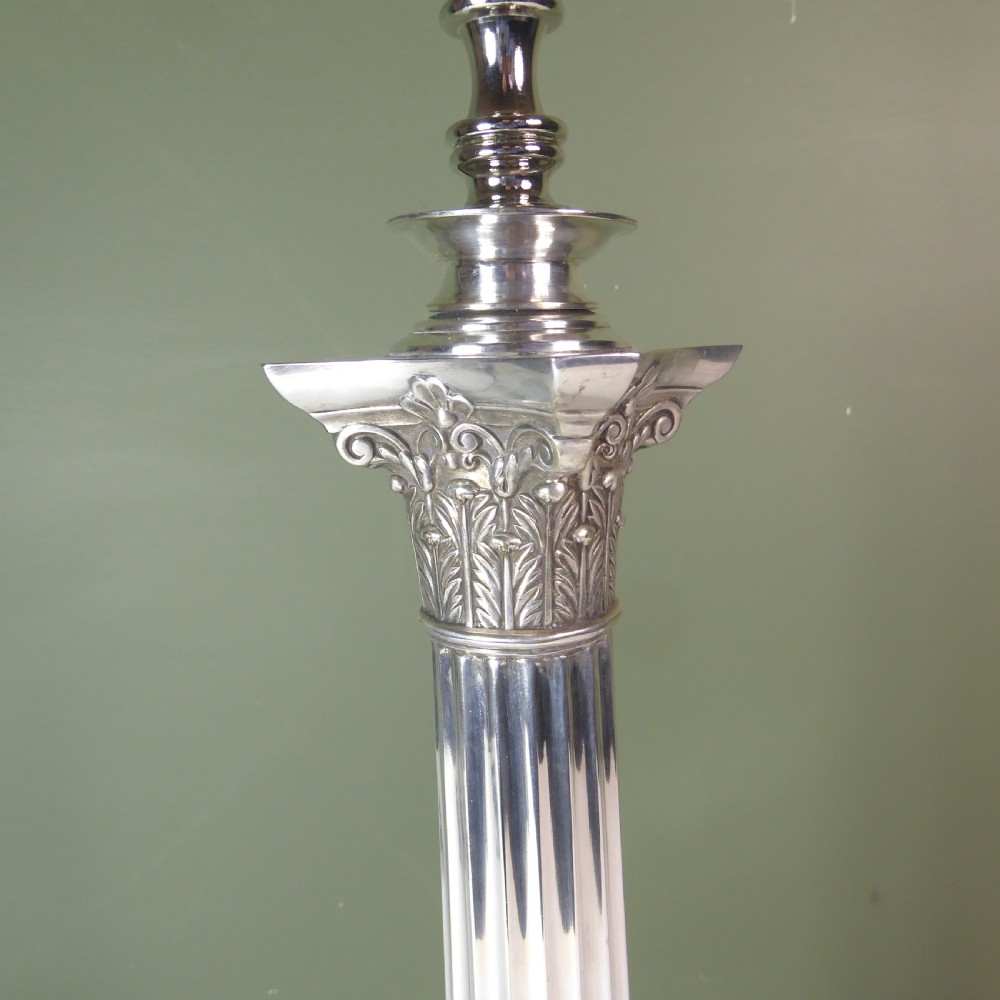 19TH C SILVER PLATED LAMP View IV