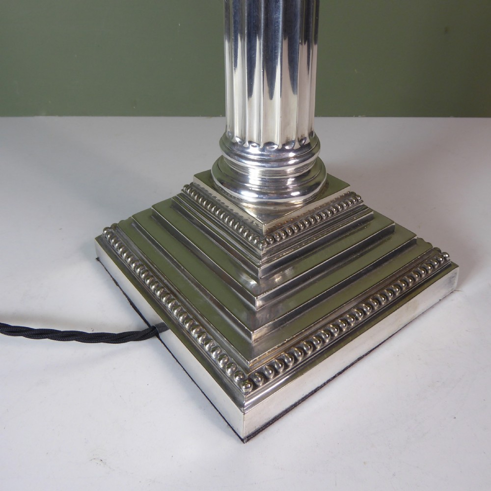 19TH C SILVER PLATED LAMP View V