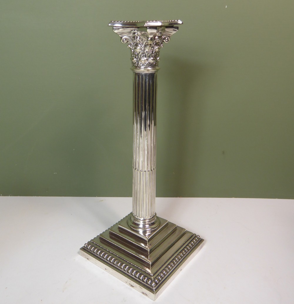 SET OF FOUR 19TH C SILVERPLATED CANDESTICKS View IV