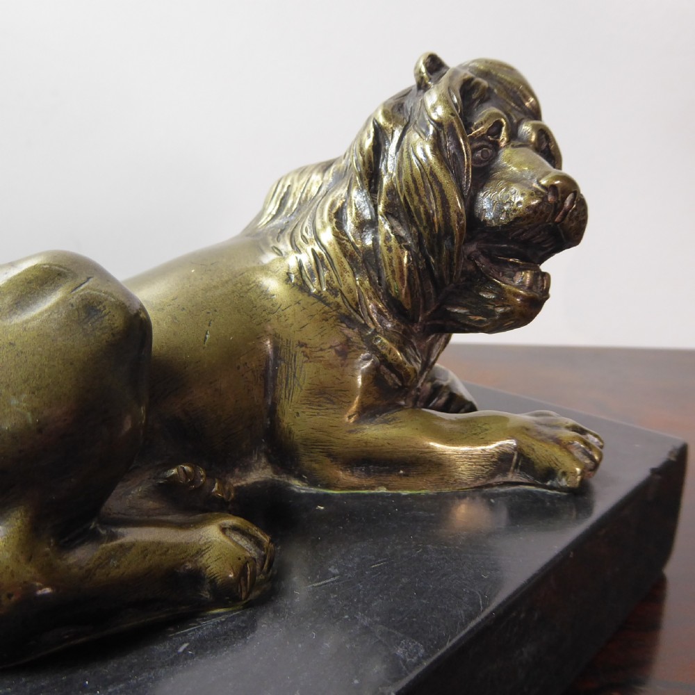 EARLY 19TH C BRONZE LION View III