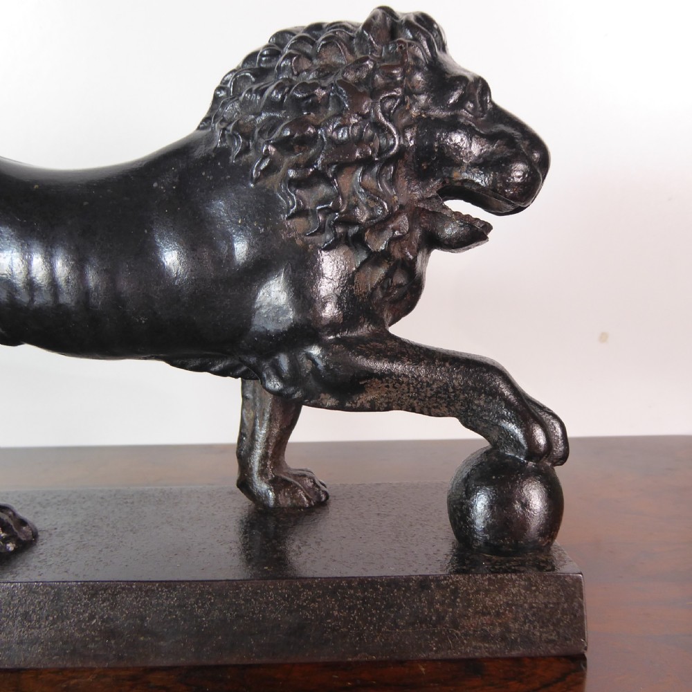 19TH C CAST IRON MEDICI LION View II