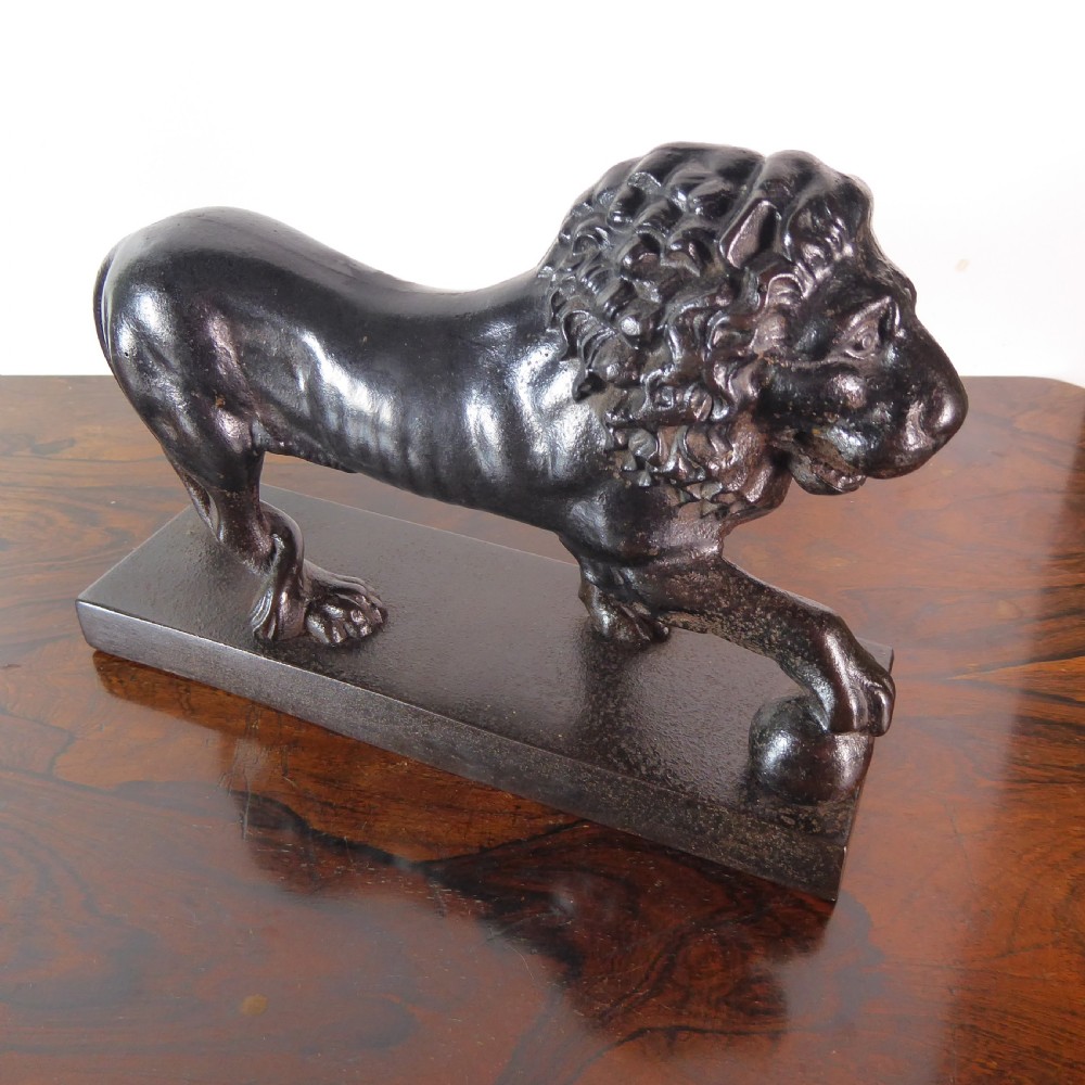 19TH C CAST IRON MEDICI LION View VI