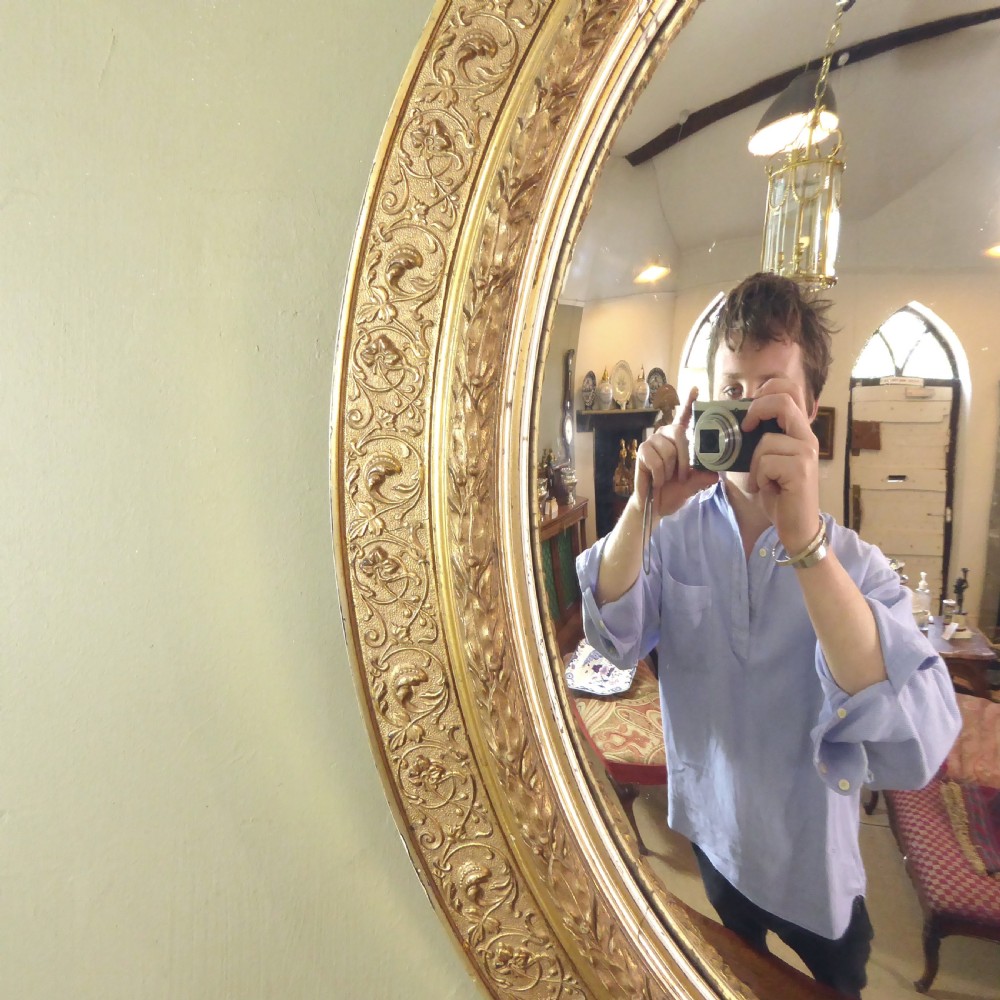 LARGE GILT CONVEX MIRROR View II