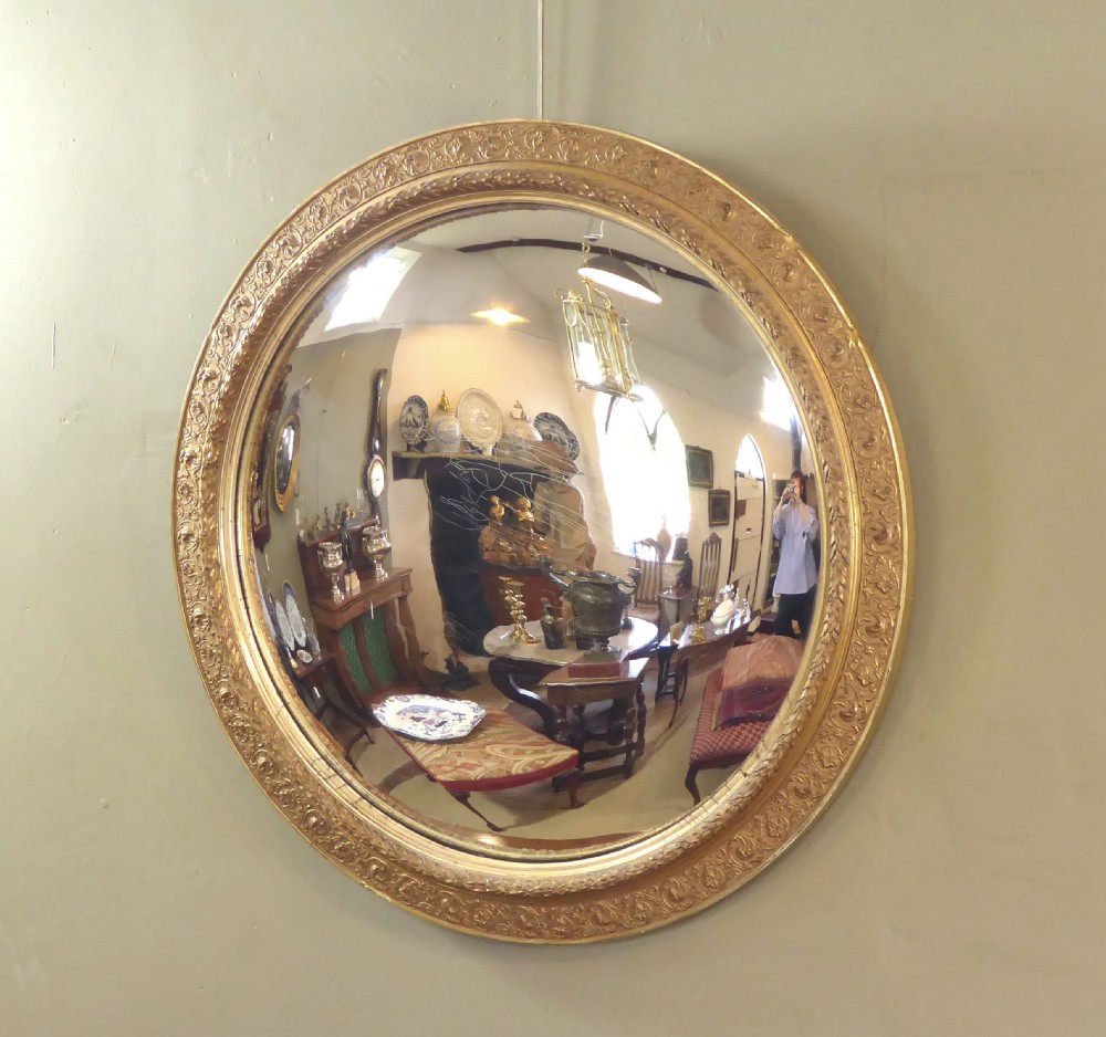 LARGE GILT CONVEX MIRROR View III