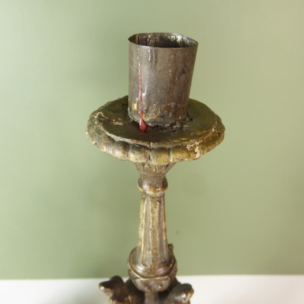 PAIR OF EARLY 18TH C CARVED GILTWOOD CANDLESTICKS View VI