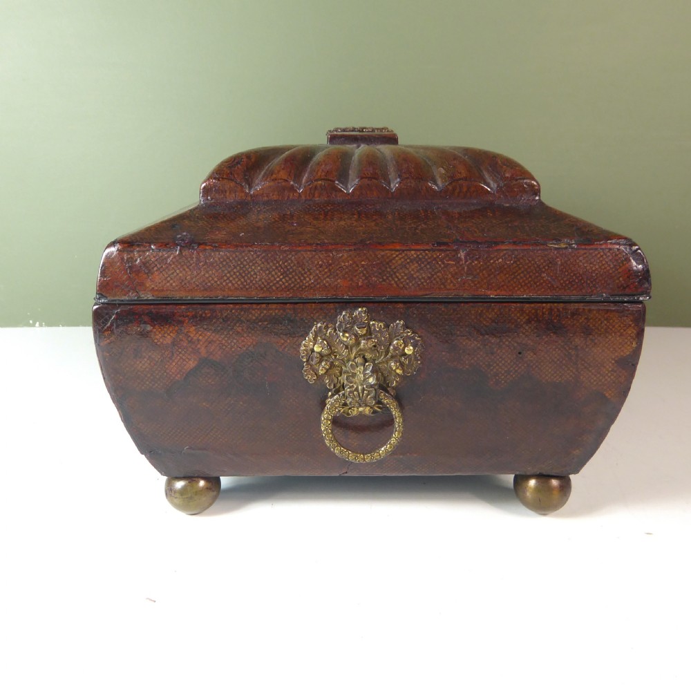 19TH C MORROCO LEATHER WORK BOX View IV