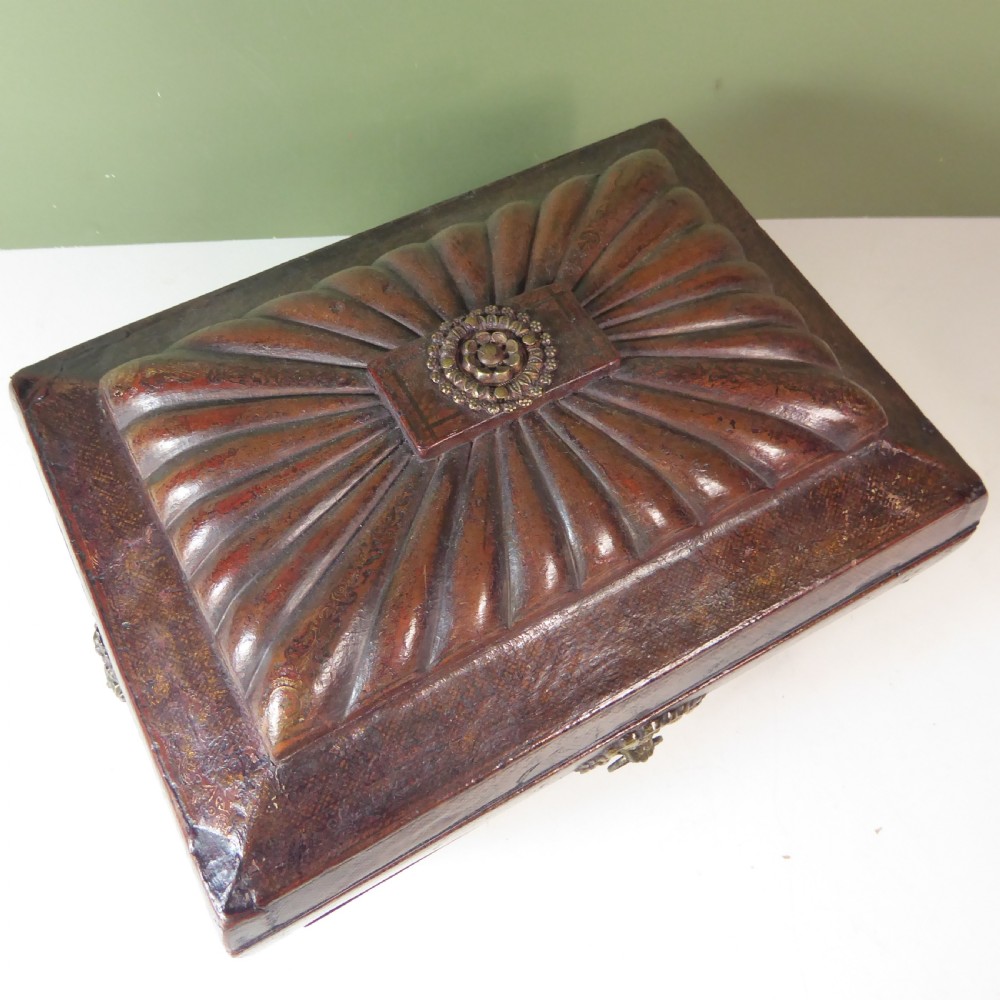 19TH C MORROCO LEATHER WORK BOX View VI
