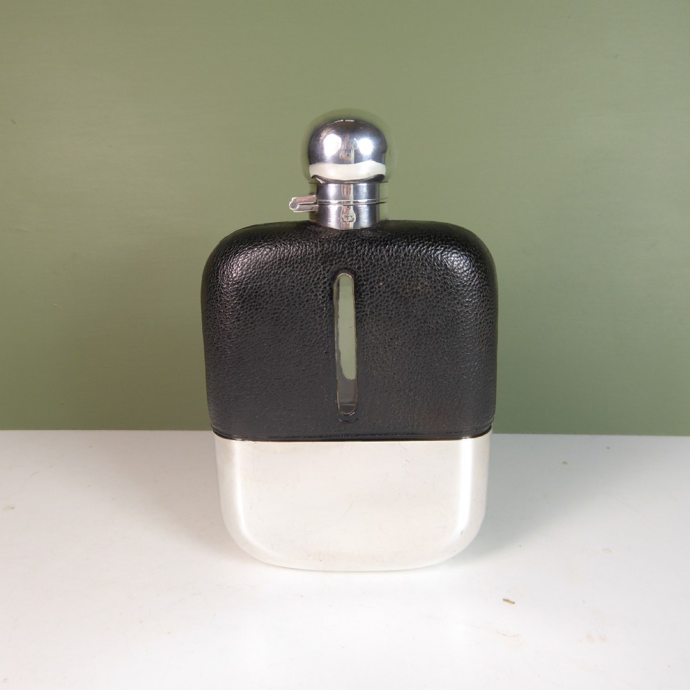 LARGE 19TH C HIP FLASK