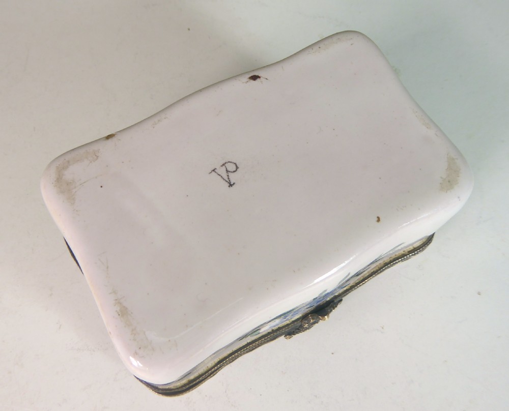 18TH C TIN GLAZED FAIENCE BOX BY VEUVE PERRIN View VII