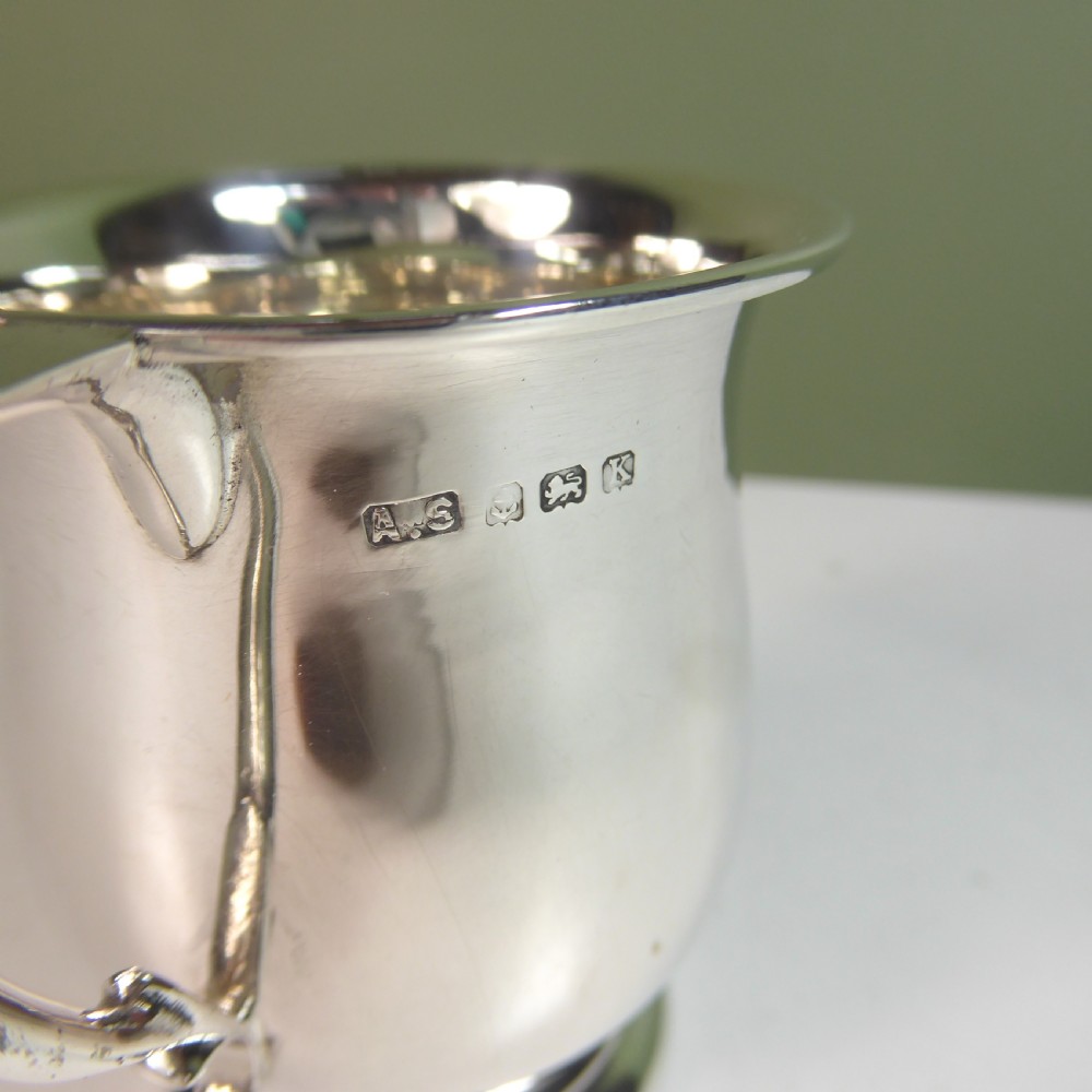 SMALL SOLID SILVER CHRISTENING MUG View III