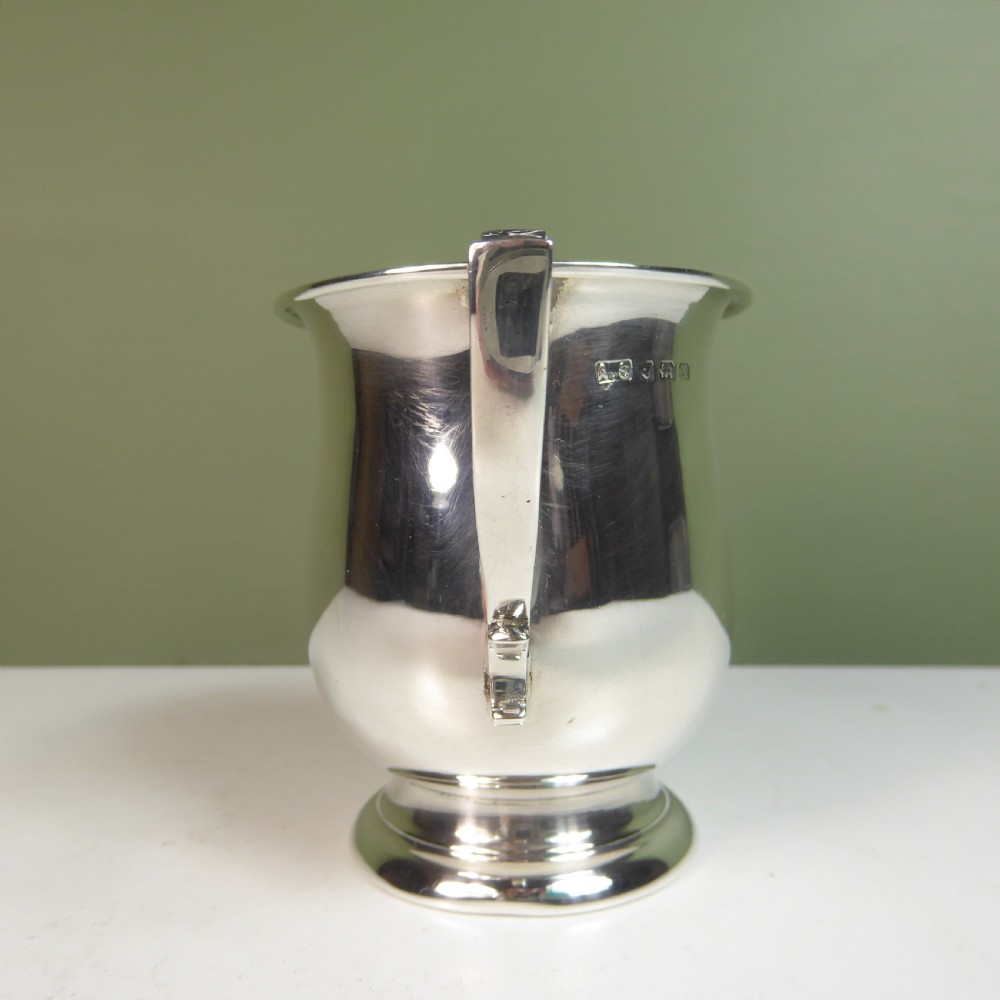 SMALL SOLID SILVER CHRISTENING MUG View V