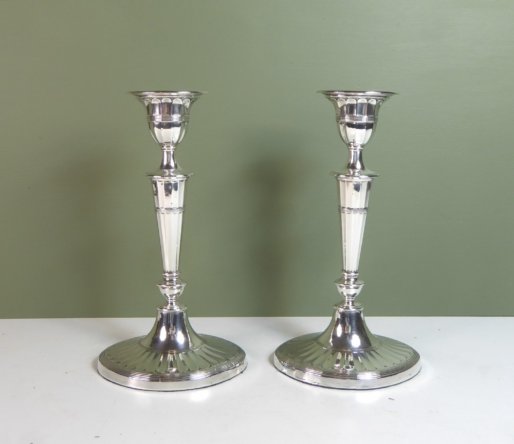 PAIR OF SILVER CANDLESTICKS 1915