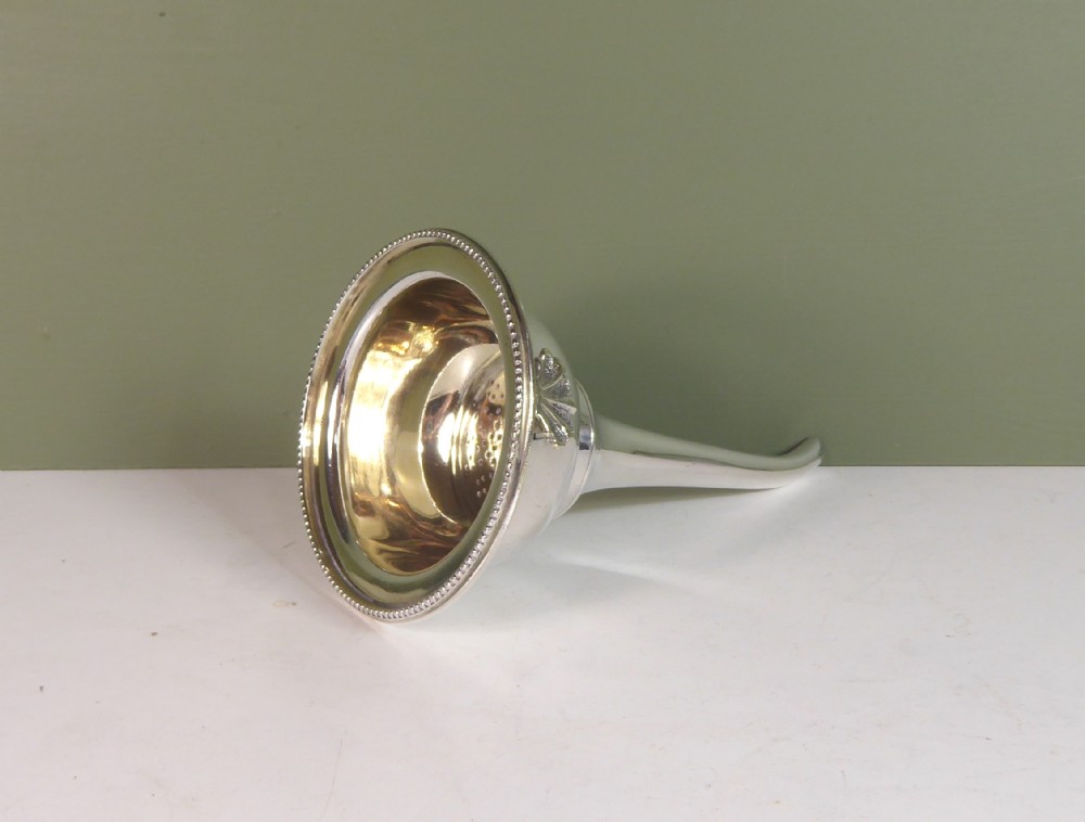 19TH C SILVER PLATED WINE FUNNEL