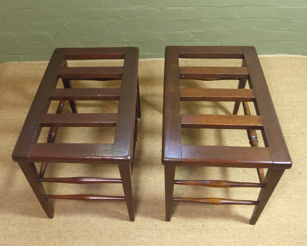 PAIR OF 19TH C LUGGAGE STANDS View II