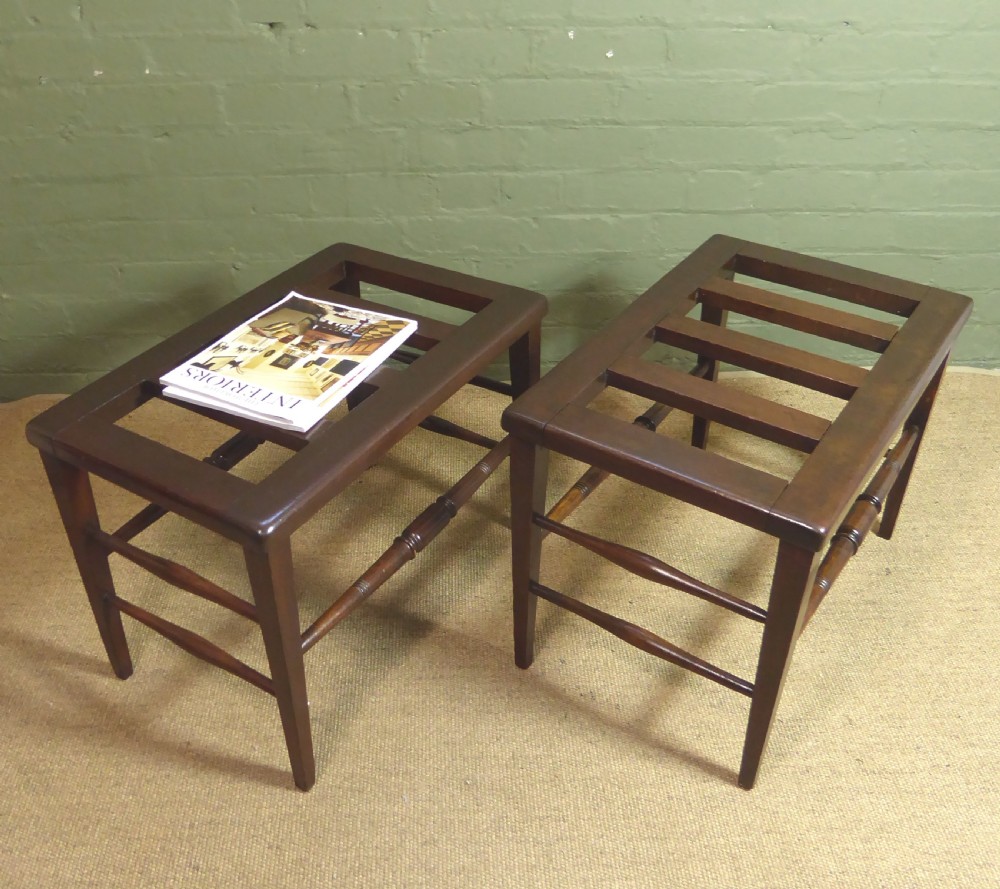 PAIR OF 19TH C LUGGAGE STANDS View V
