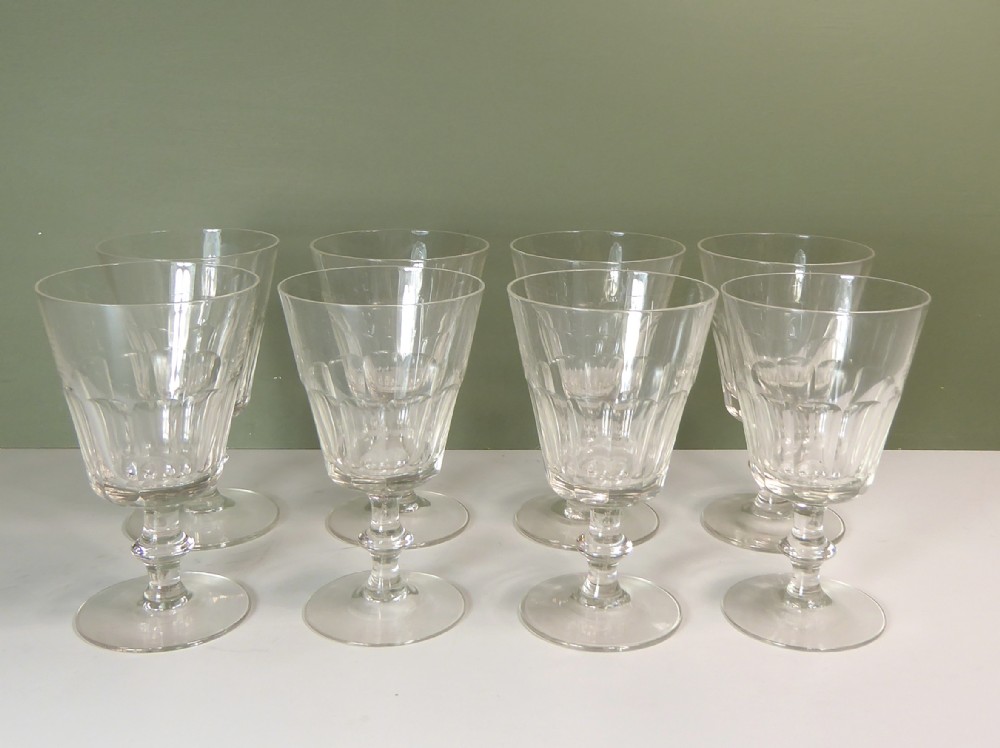 SET OF EIGHT 19TH C WINE GLASSES