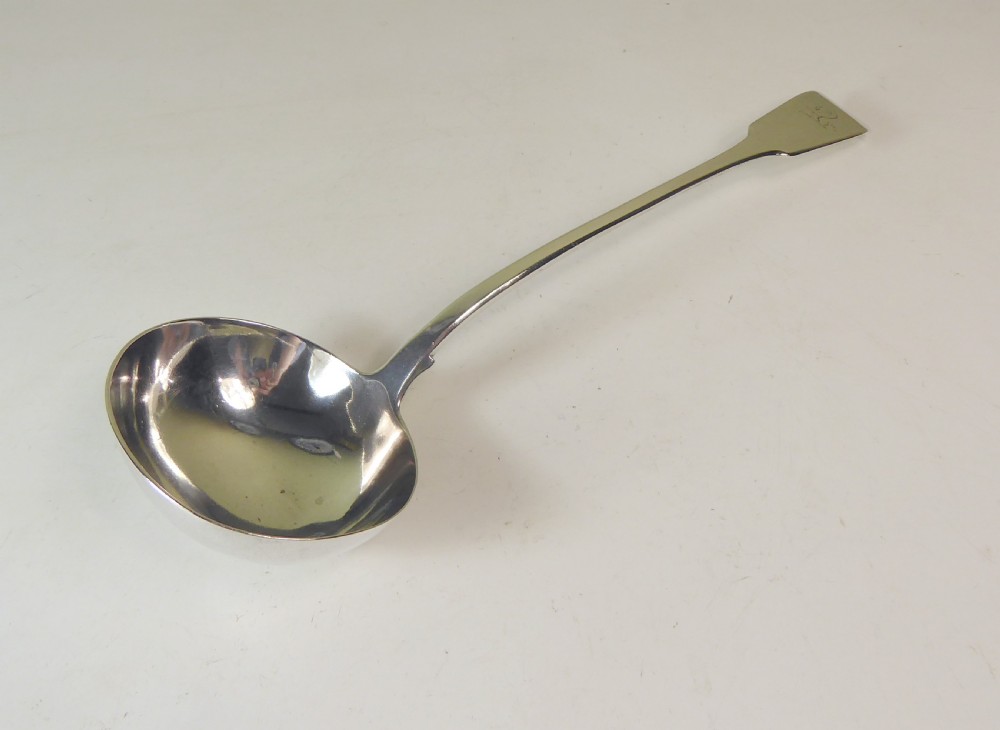 LARGE 19TH C SILVER LADLE View V