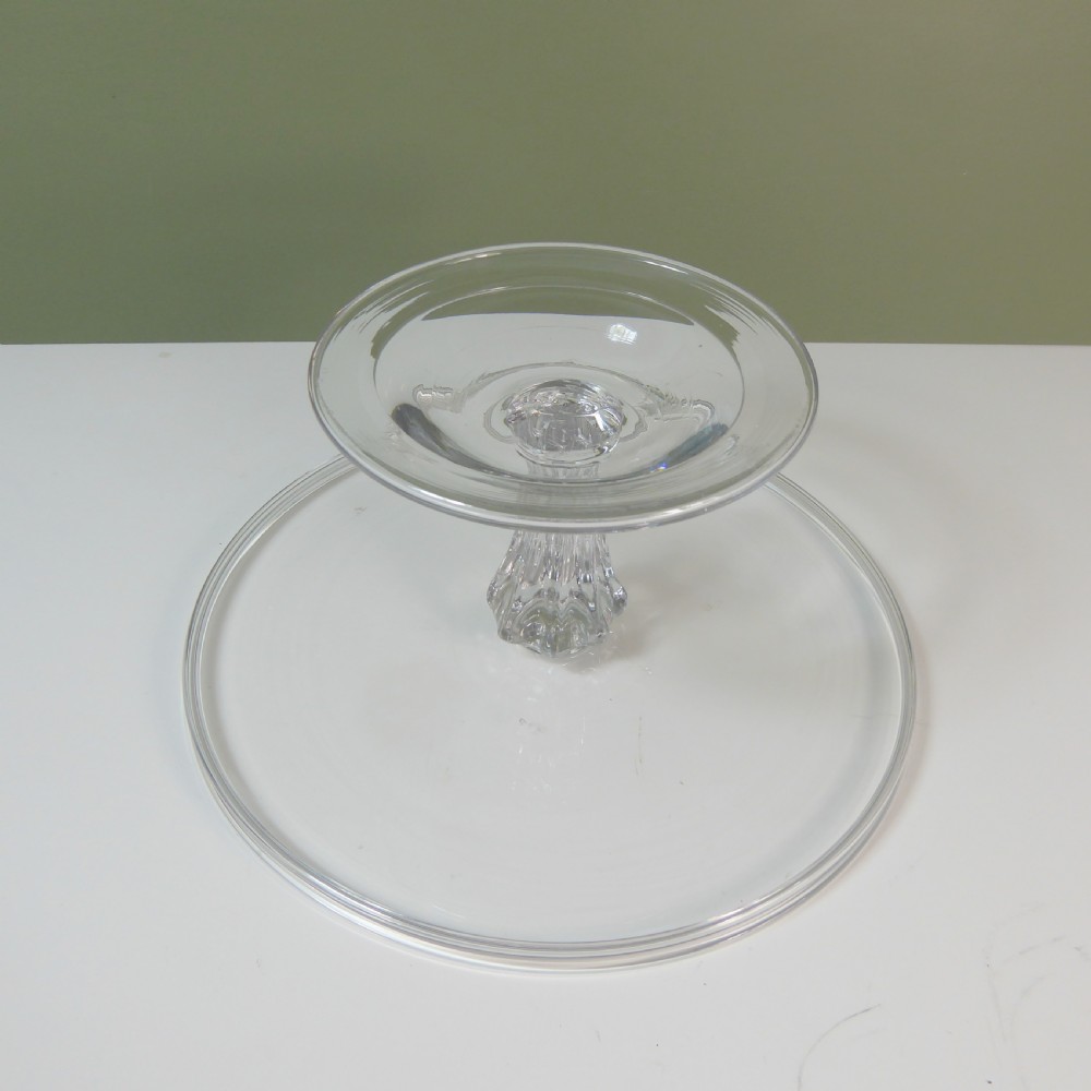 EARLY 19TH C GLASS  TAZZA C1800 View IV