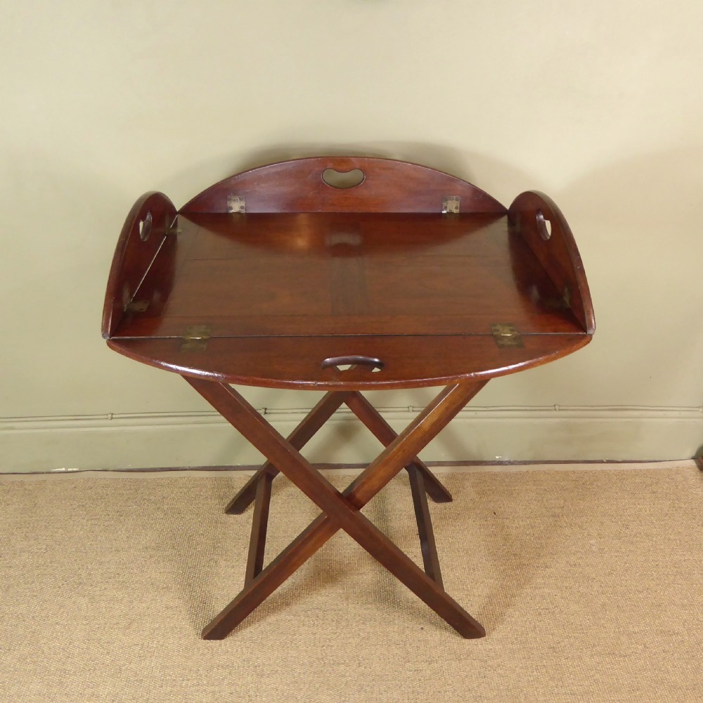 GEORGE III MAHOGANY BUTLERS TRAY & STAND View III
