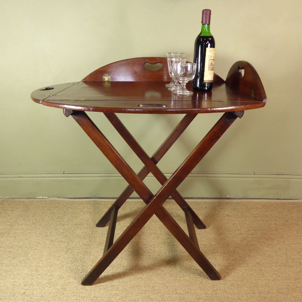 GEORGE III MAHOGANY BUTLERS TRAY & STAND View VI